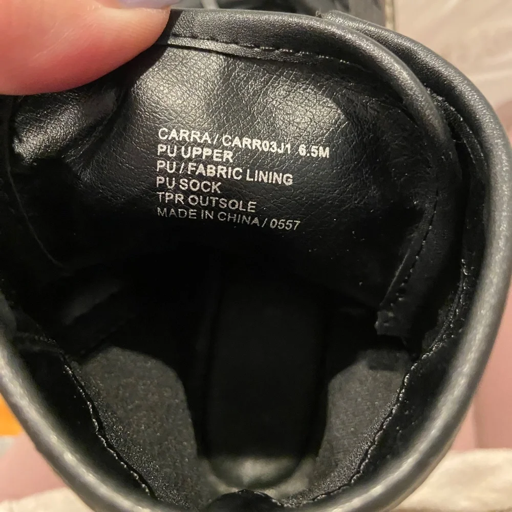 Madden Girl Carra Black Platform Combat Boots Sz 6.5 - Picture 4 of 7